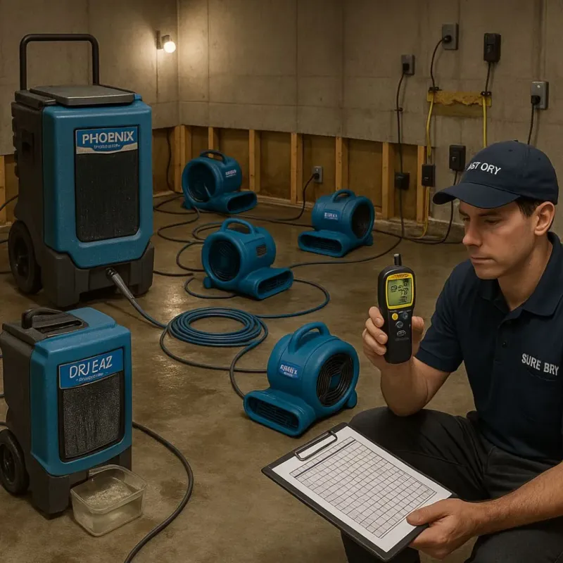 Structural Drying and Dehumidification process in Caddo County, OK